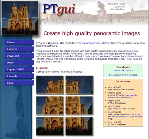 Image stitching software